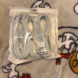 3 chargers for iPhone. They are white, they are the fast chargers.